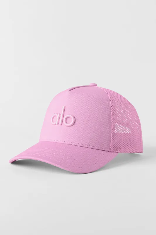 District Trucker Hat - Candy Heart Pink made by Alo Yoga