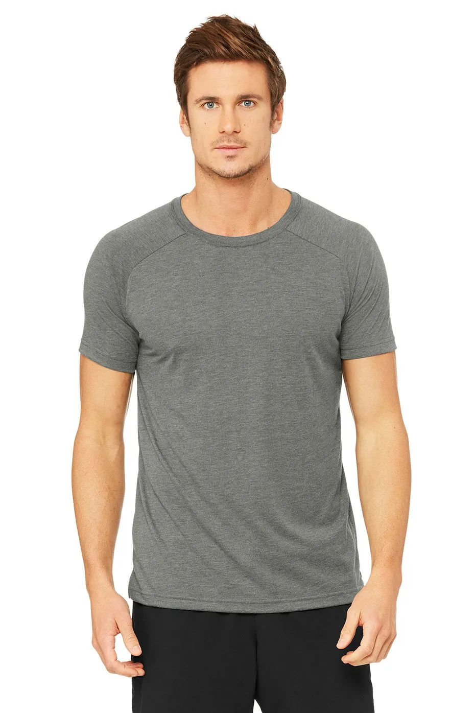 Triumph Raglan Tee - Grey Triblend sold by Alo Yoga