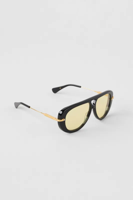 ALO Aviator Sunglasses - Black/Yellow made by Alo Yoga