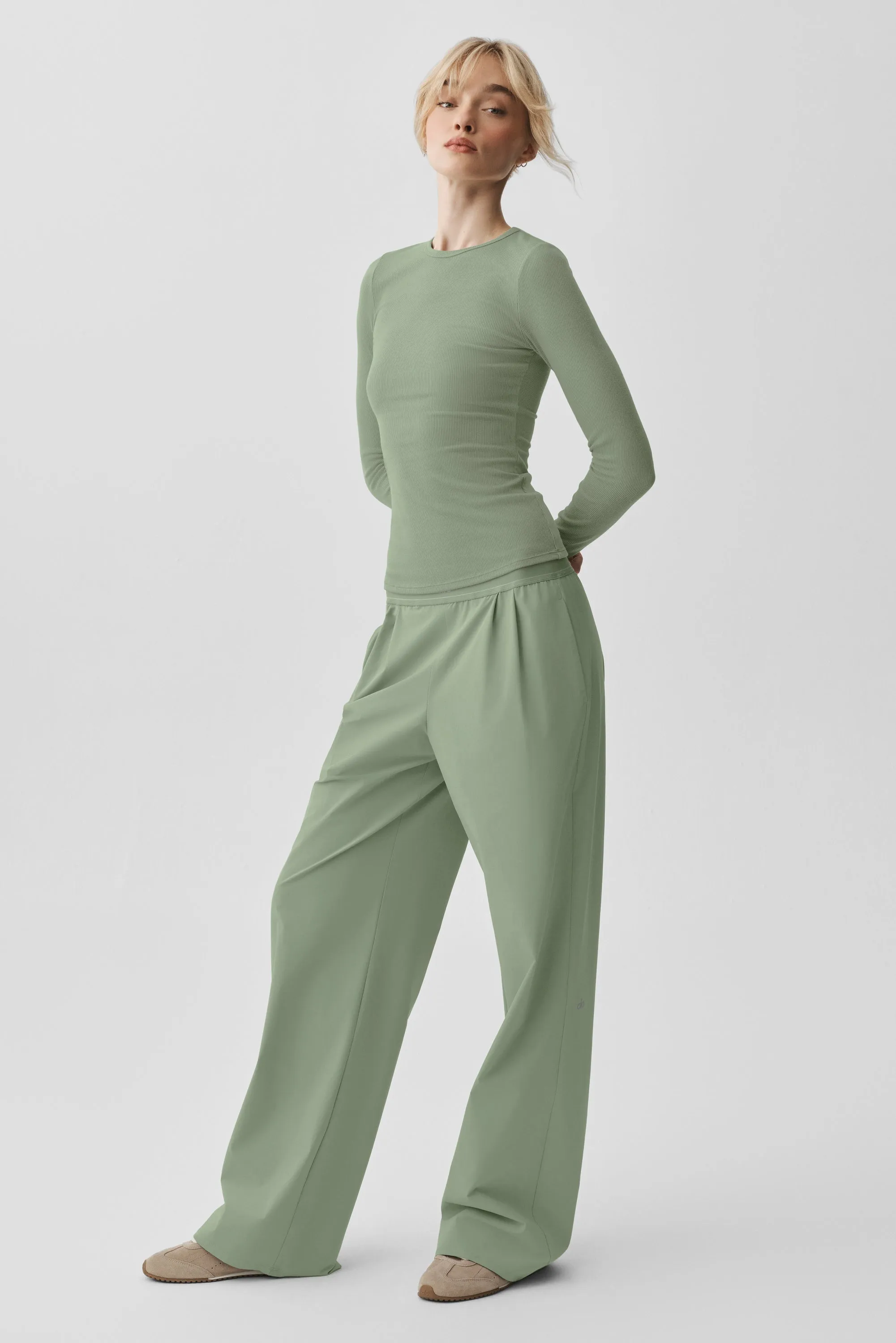 Ribbed Modal Long Sleeve - Dune Grass sold by Alo Yoga product image thumbnail 4