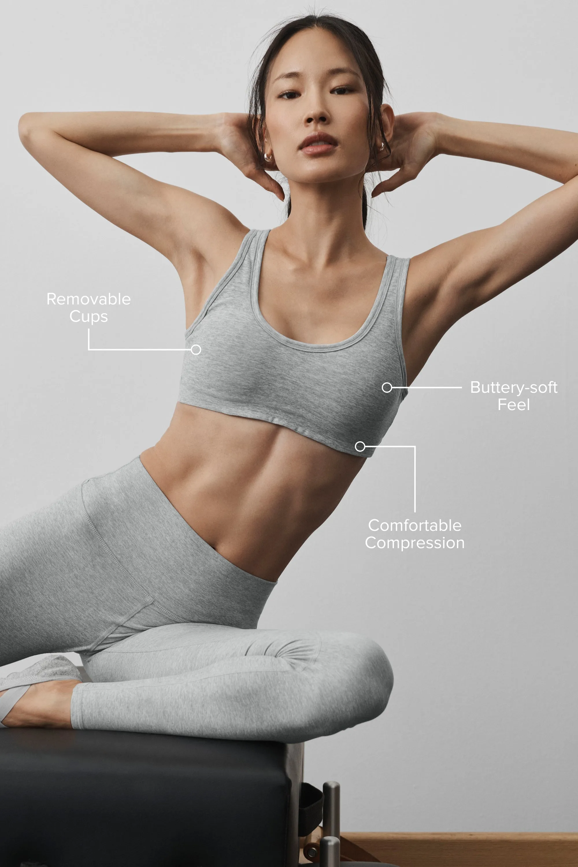 Alosoft Center Stage Bra - Vintage Athletic Heather sold by Alo Yoga product image thumbnail 2