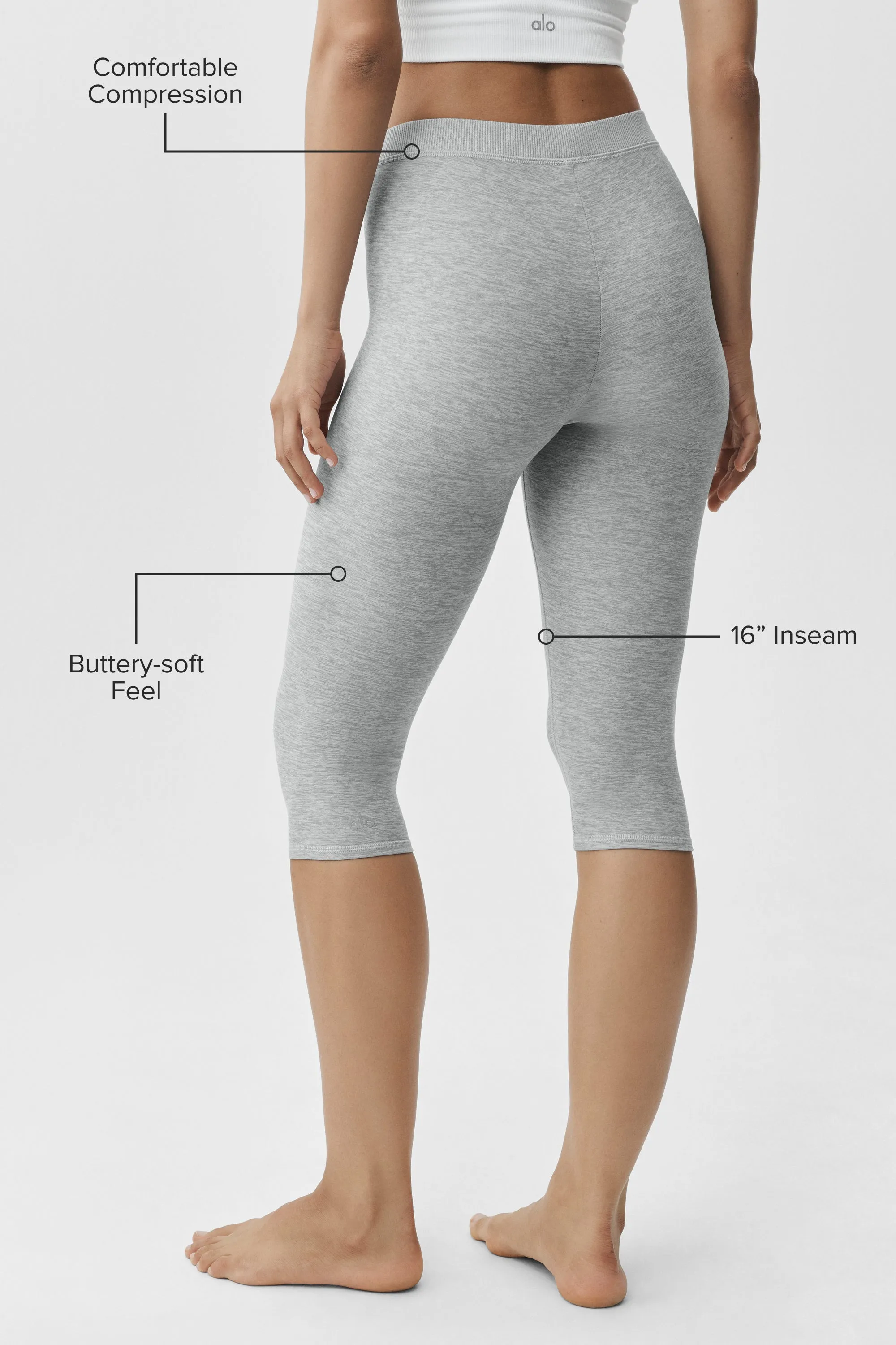 Alosoft High-Waist Iconic 90's Capri - Vintage Athletic Heather sold by Alo Yoga product image thumbnail 2
