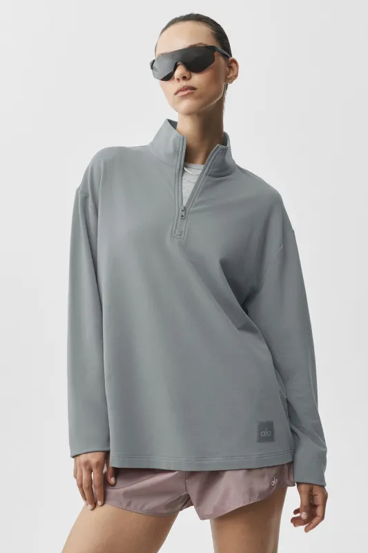 Double Take Long Sleeve 1/4 Zip - Monument made by Alo Yoga