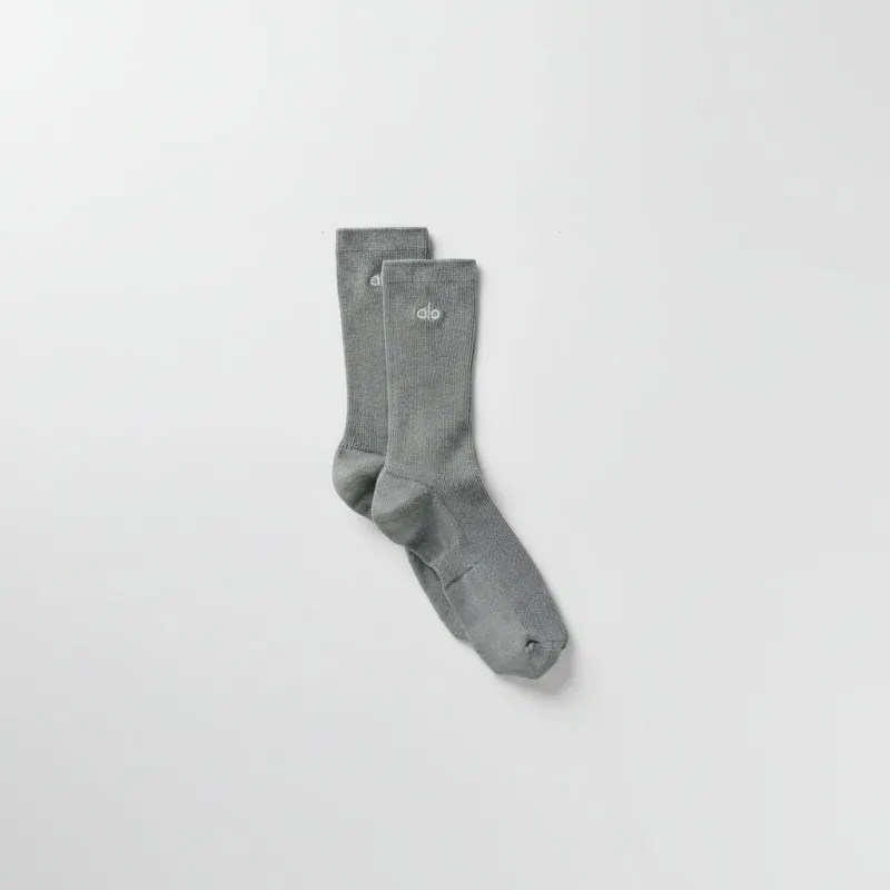 Unisex Half-Crew Understated Sock - Lunar Grey made by Alo Yoga