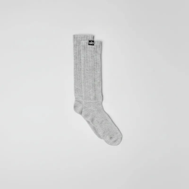 Unisex Scrunch Sock - Athletic Heather Grey made by Alo Yoga