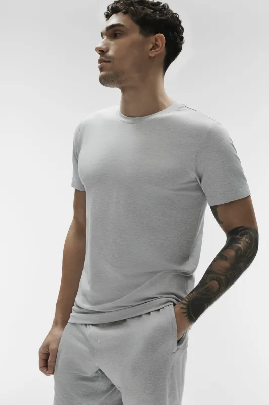 Conquer Reform Crewneck Short Sleeve - Vintage Athletic Heather made by Alo Yoga
