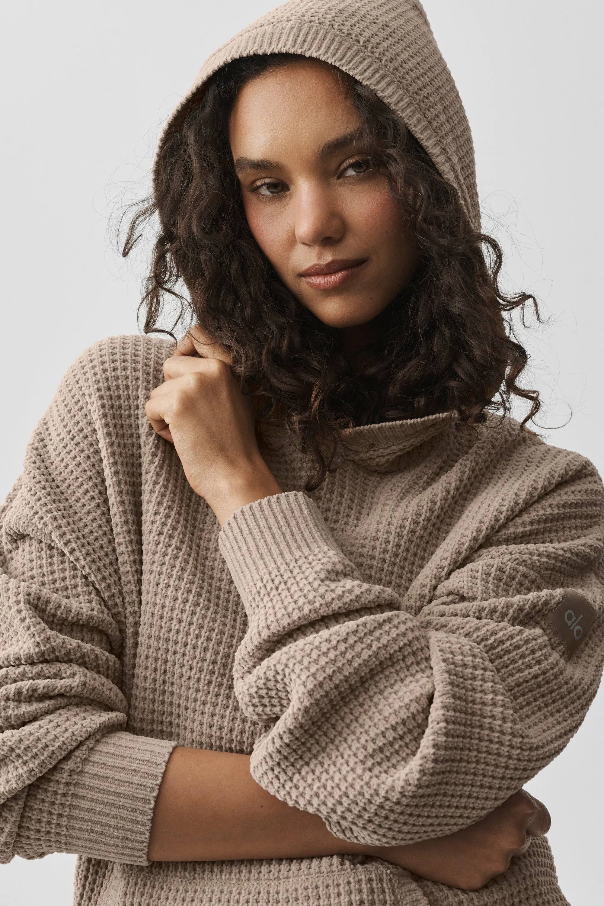 Waffle Chenille Edition Hoodie - Gravel sold by Alo Yoga product image thumbnail 3