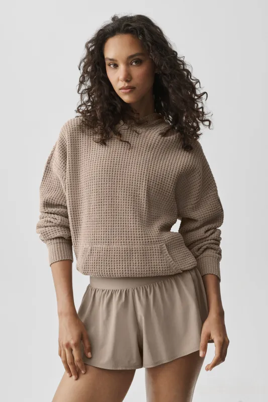 Waffle Chenille Edition Hoodie - Gravel made by Alo Yoga