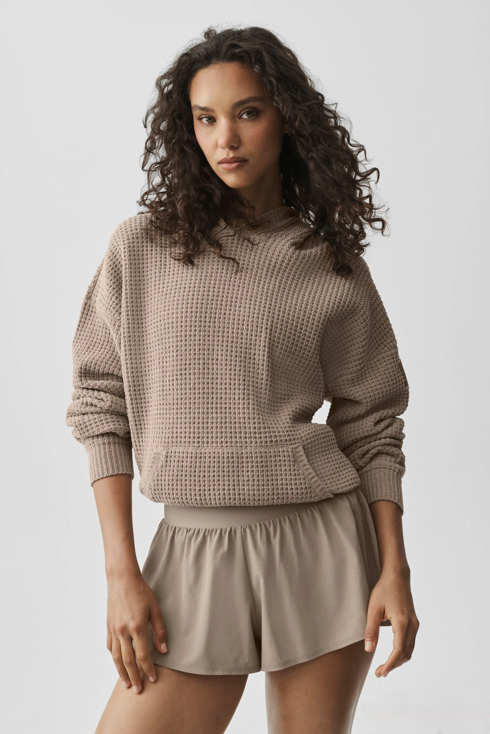 Waffle Chenille Edition Hoodie - Gravel sold by Alo Yoga