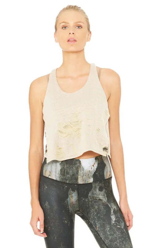 Step Tank - Rich Sand Distressed sold by Alo Yoga