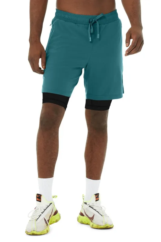 7" Unity 2-In-1 Short - Mineral Blue/Black sold by Alo Yoga