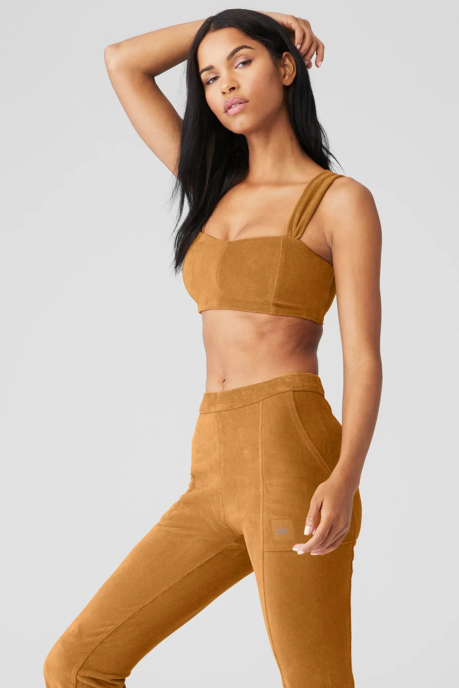 Micro Corduroy Winter Break Bra - Toffee sold by Alo Yoga product image thumbnail 3