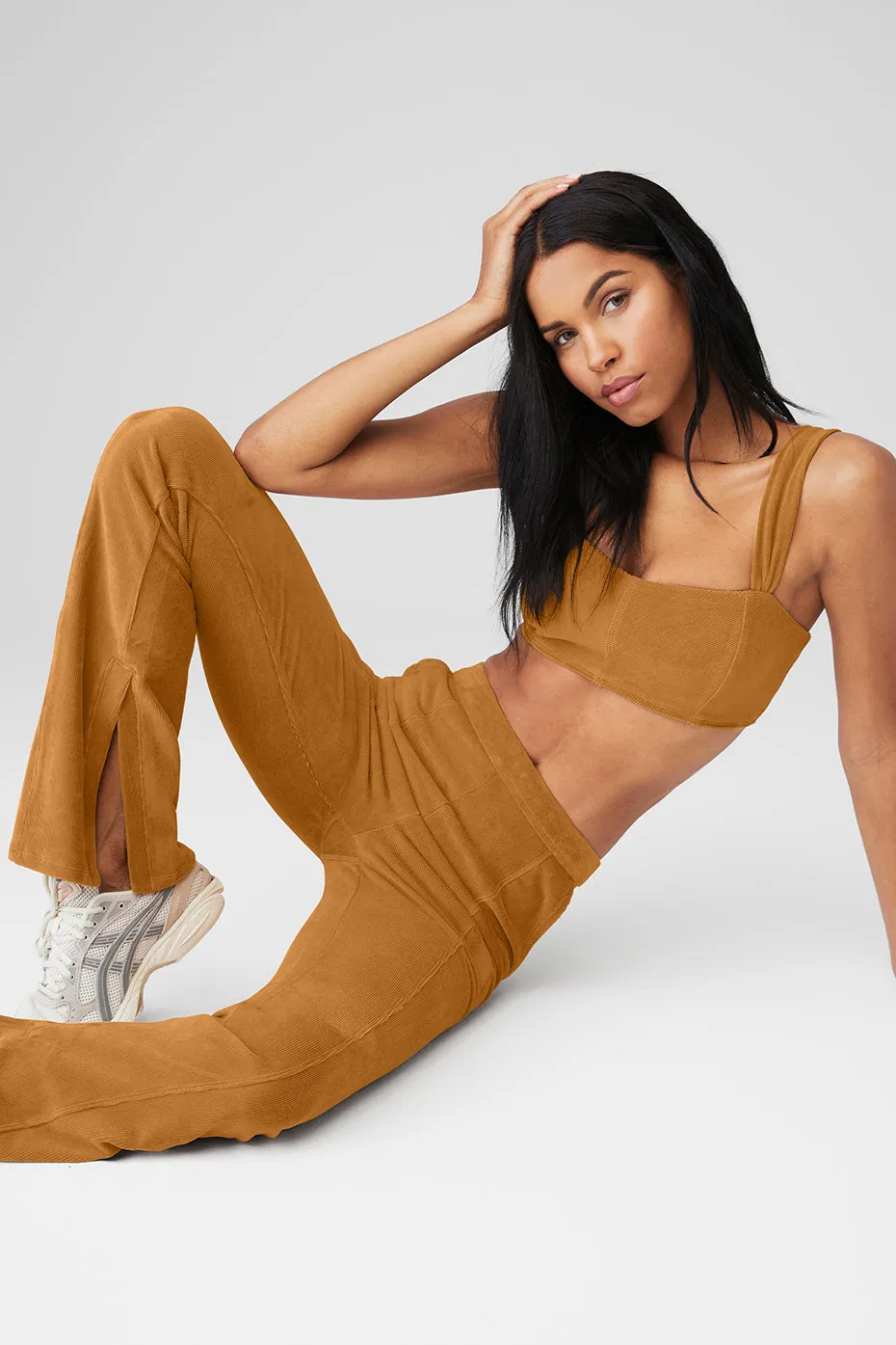 Micro Corduroy Winter Break Bra - Toffee sold by Alo Yoga product image thumbnail 5