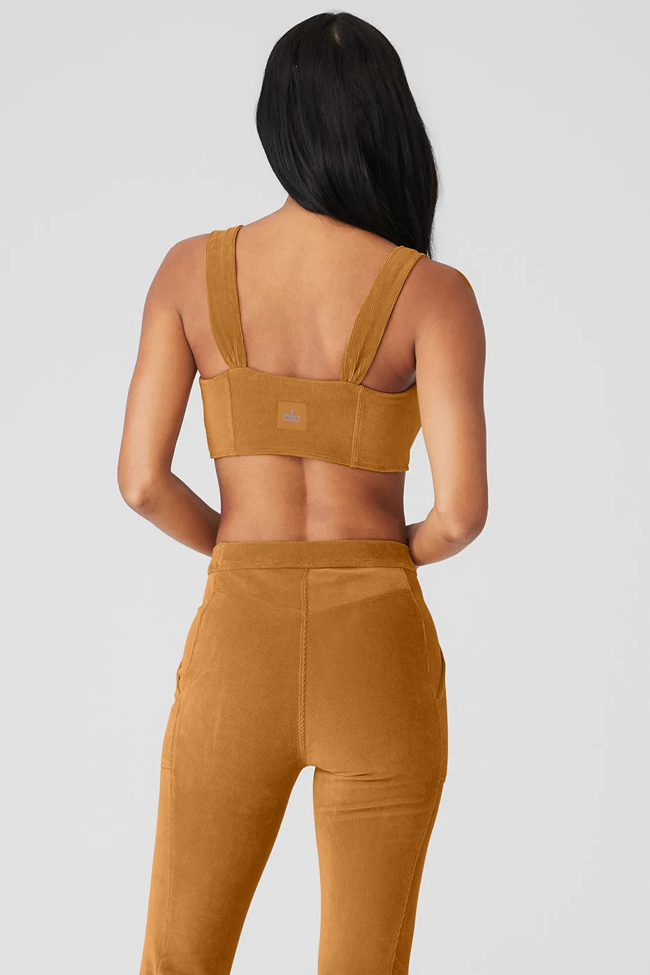 Micro Corduroy Winter Break Bra - Toffee sold by Alo Yoga product image thumbnail 2