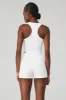 Goddess Ribbed Cropped Racerback Tank - White sold by Alo Yoga