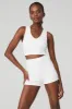 Goddess Ribbed Cropped Racerback Tank - White sold by Alo Yoga