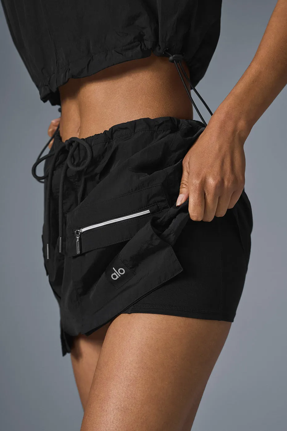 Crinkle Surplus Mini Skirt - Black sold by Alo Yoga product image thumbnail 5