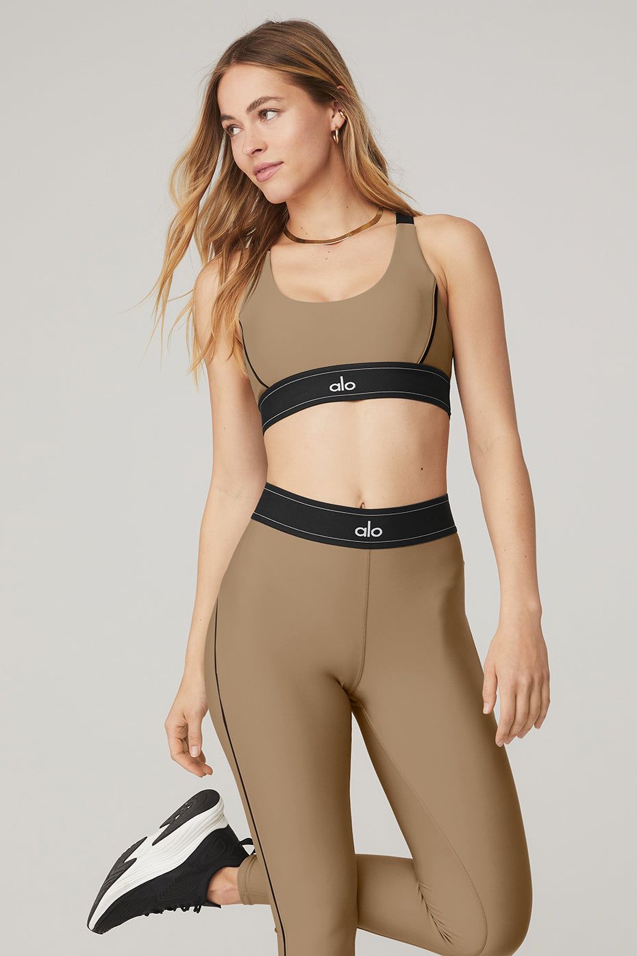 Airlift Suit Up Bra - Gravel/Black sold by Alo Yoga