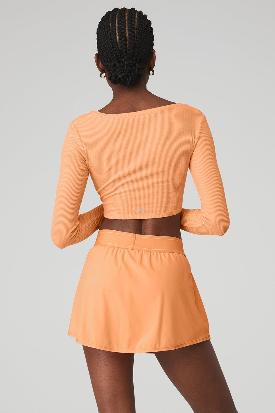 Ribbed Cinch Cropped Long Sleeve - Cantaloupe sold by Alo Yoga product image thumbnail 2