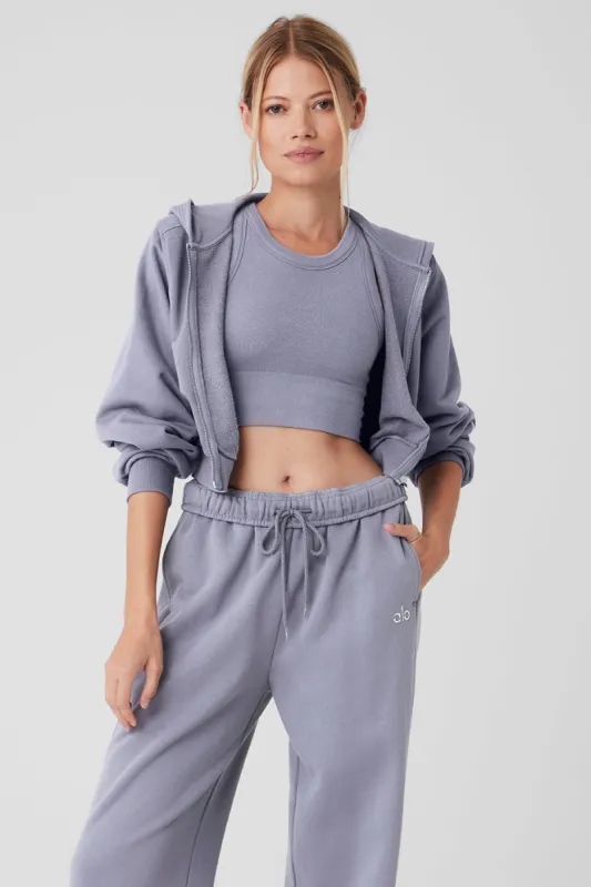 Breakaway Zip Up Hoodie - Fog sold by Alo Yoga