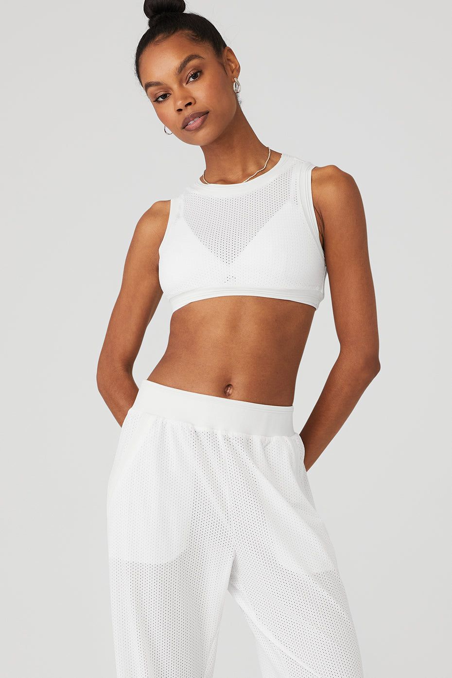 Mesh All-Star Bra Tank - White sold by Alo Yoga