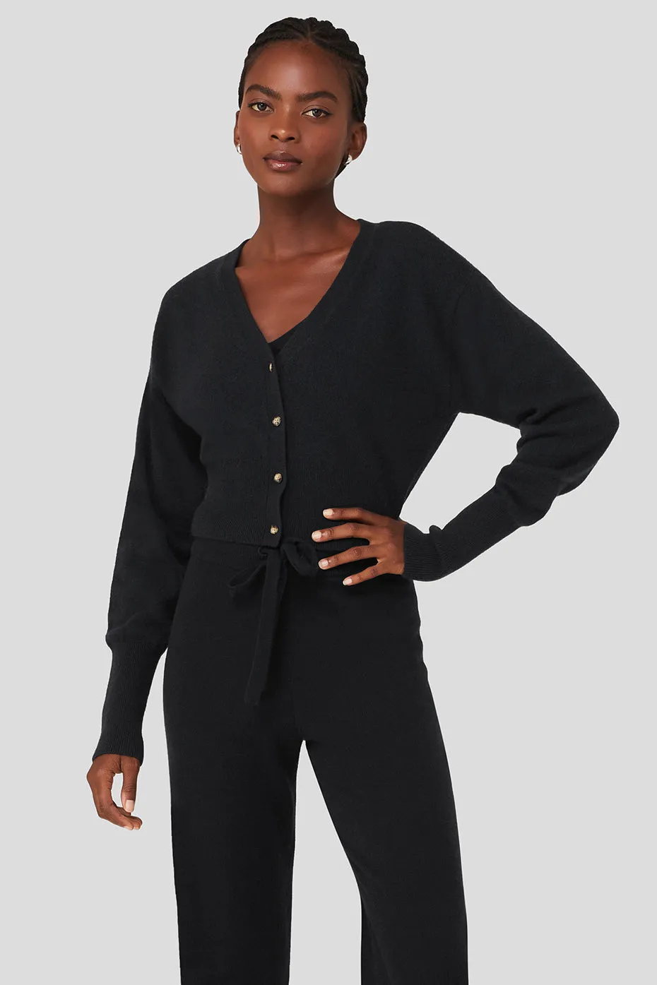 Cashmere Jet Set Cardigan - Black sold by Alo Yoga