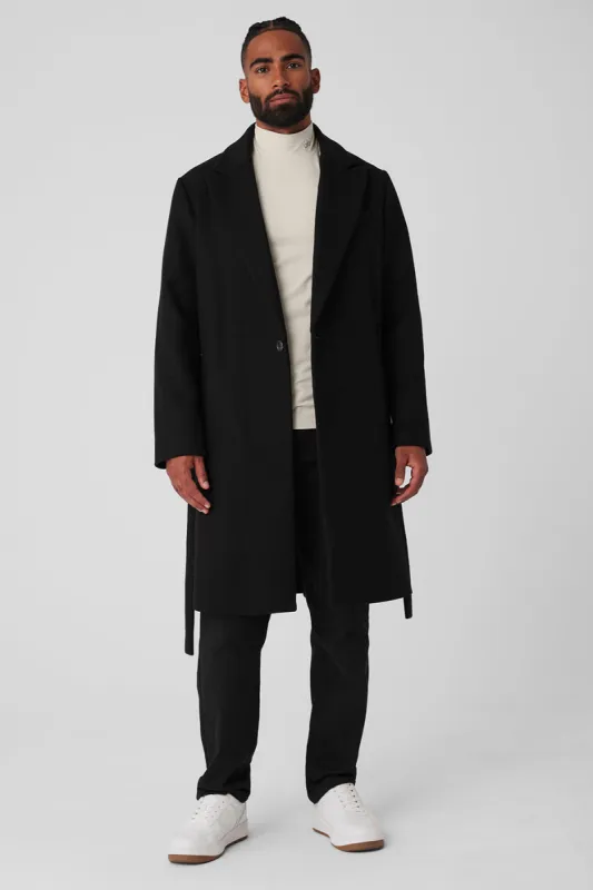Wool Gameday Overcoat - Black sold by Alo Yoga