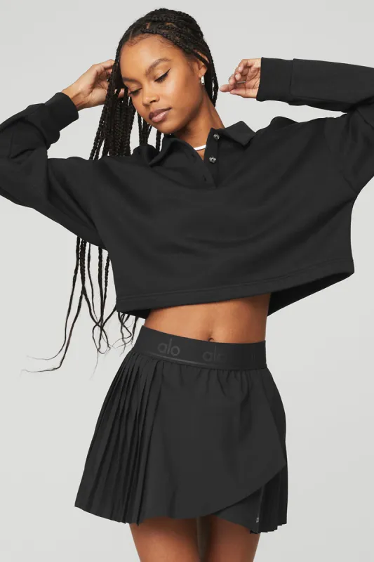 Polo Henley Pullover - Black sold by Alo Yoga