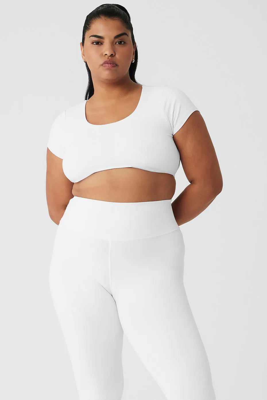 Airbrush Figure Short Sleeve Bra - White sold by Alo Yoga product image thumbnail 5