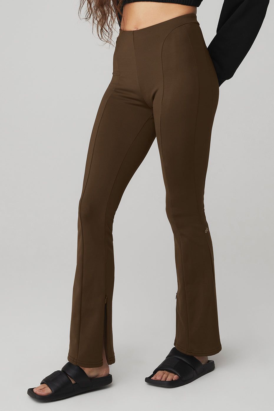 High-Waist Zip It Flare Legging - Espresso sold by Alo Yoga product image thumbnail 3
