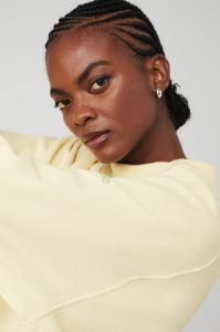 Heavy Weight Free Time Crew Neck Pullover - French Vanilla sold by Alo Yoga