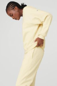 Heavy Weight Free Time Crew Neck Pullover - French Vanilla sold by Alo Yoga