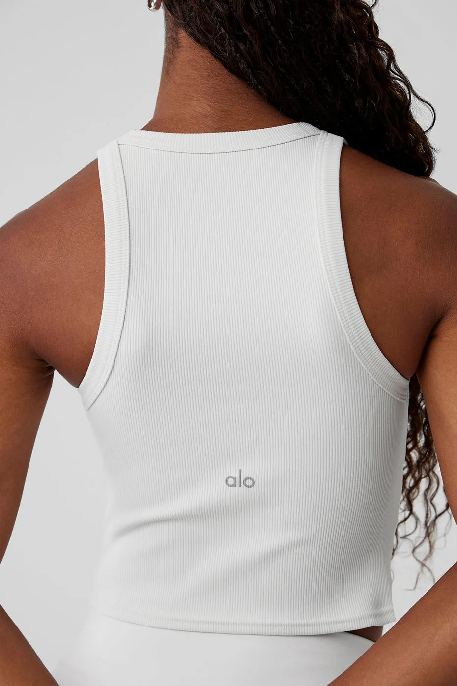 Goddess Ribbed Go-To Tank - White sold by Alo Yoga product image thumbnail 4