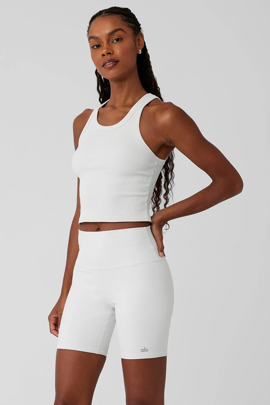 Goddess Ribbed Go-To Tank - White sold by Alo Yoga product image thumbnail 3