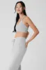 Seamless Ribbed Low Back Bra - Athletic Heather Grey sold by Alo Yoga