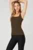 Ribbed Minimalist Tank - Espresso sold by Alo Yoga