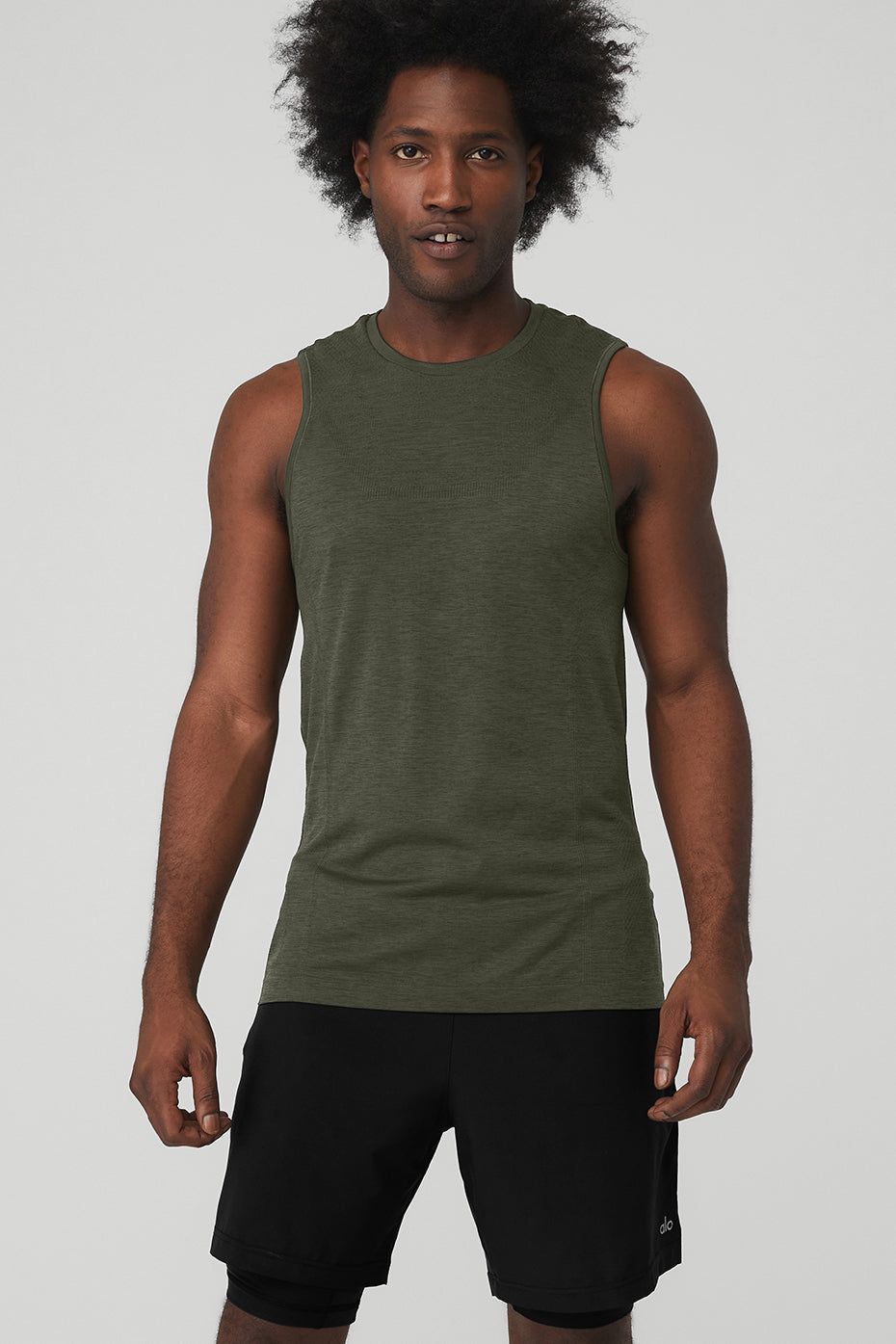 Amplify Seamless Muscle Tank - Hunter Heather sold by Alo Yoga