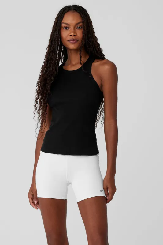 Ribbed Devoted Tank - Black sold by Alo Yoga