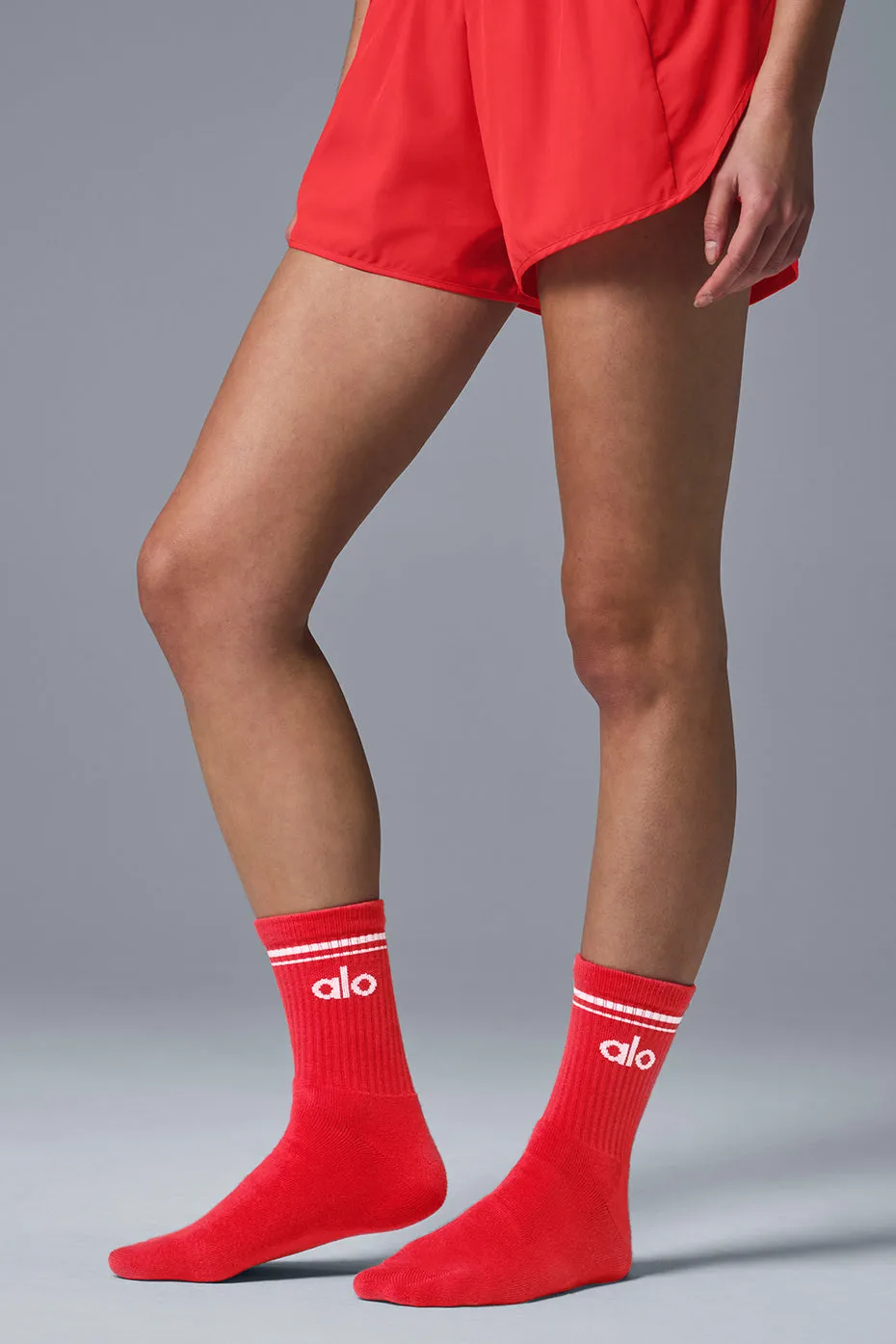 Unisex Half-Crew Throwback Sock - Red Hot Summer/White sold by Alo Yoga product image thumbnail 2