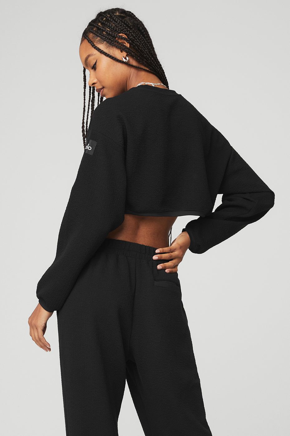 Cropped Tailored Crew Neck - Black sold by Alo Yoga product image thumbnail 2