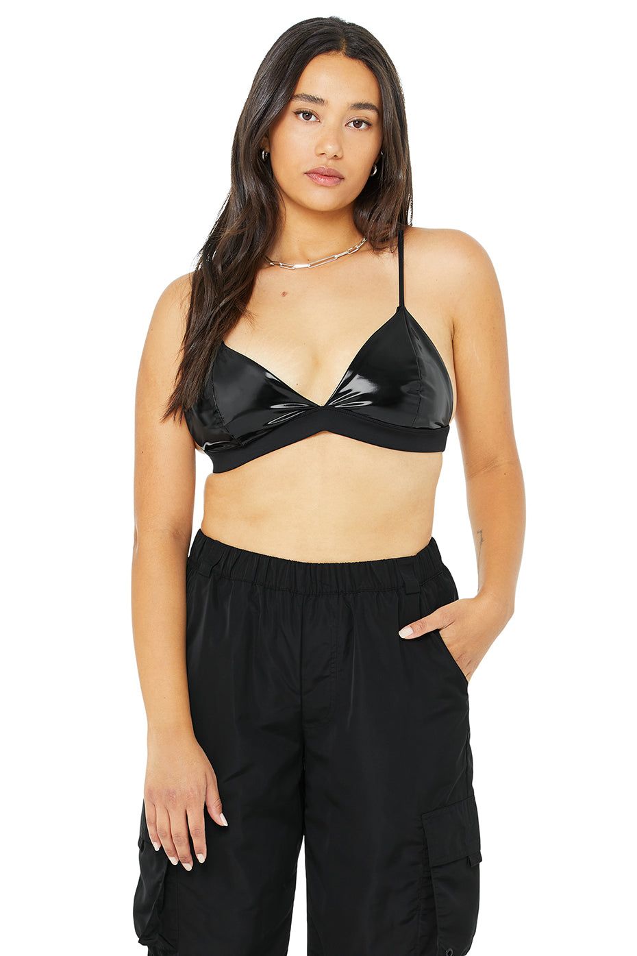 Vinyl Sleek Bra - Black sold by Alo Yoga product image thumbnail 5