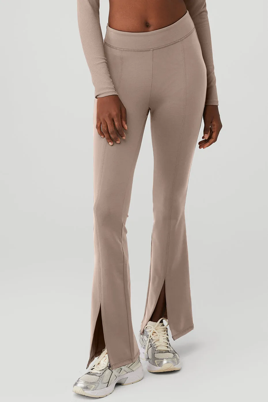 Airbrush High-Waist Flutter Legging - Taupe sold by Alo Yoga