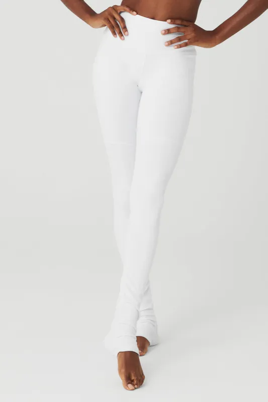 High-Waist Goddess Legging - White/White sold by Alo Yoga