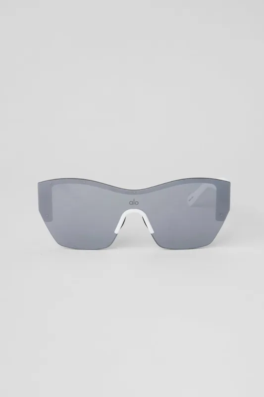 Stunner Sunglasses - Gunmetal/White sold by Alo Yoga