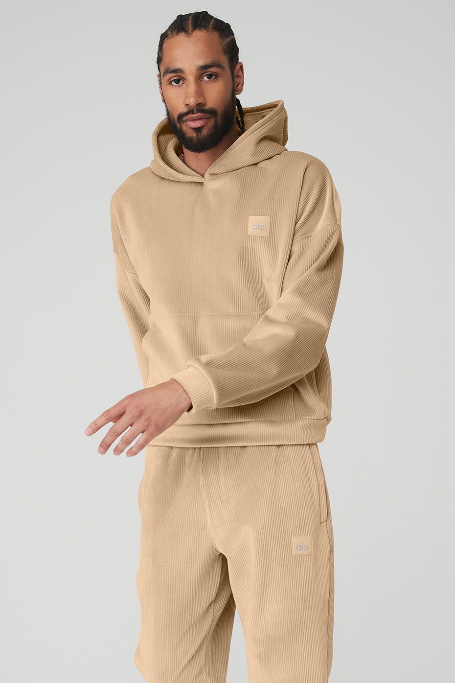 Velour Baller Hoodie - Sand Dune sold by Alo Yoga