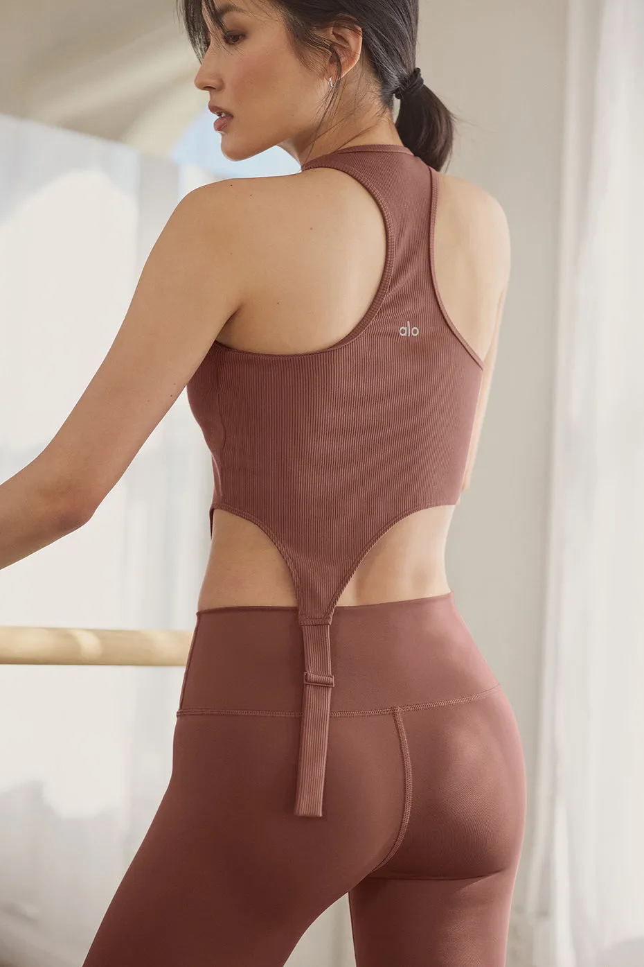 Alosoft Ribbed Revelation Tank - Chestnut sold by Alo Yoga product image thumbnail 2