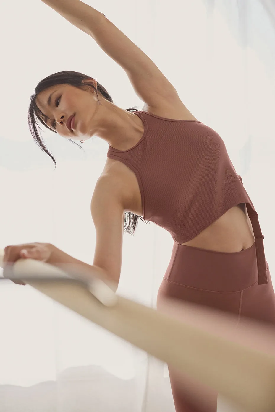 Alosoft Ribbed Revelation Tank - Chestnut sold by Alo Yoga product image thumbnail 4