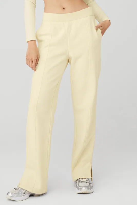 High-Waist Free Time Straight Leg Sweatpant - French Vanilla sold by Alo Yoga