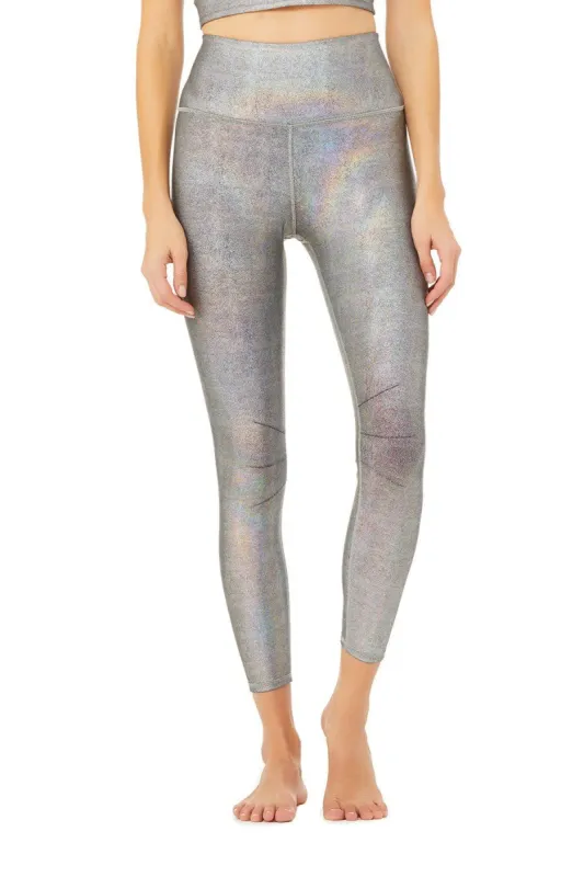 7/8 High-Waist Alo Brilliance Luminance Legging - Black Oil Slick sold by Alo Yoga
