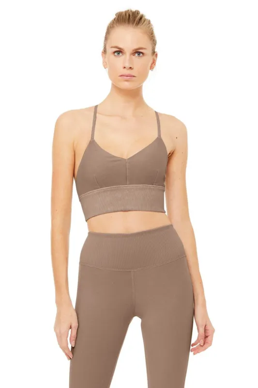 Alo Sueded Lavish Bra - Walnut Wash sold by Alo Yoga